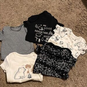 Baby Onesie Set in Black and White